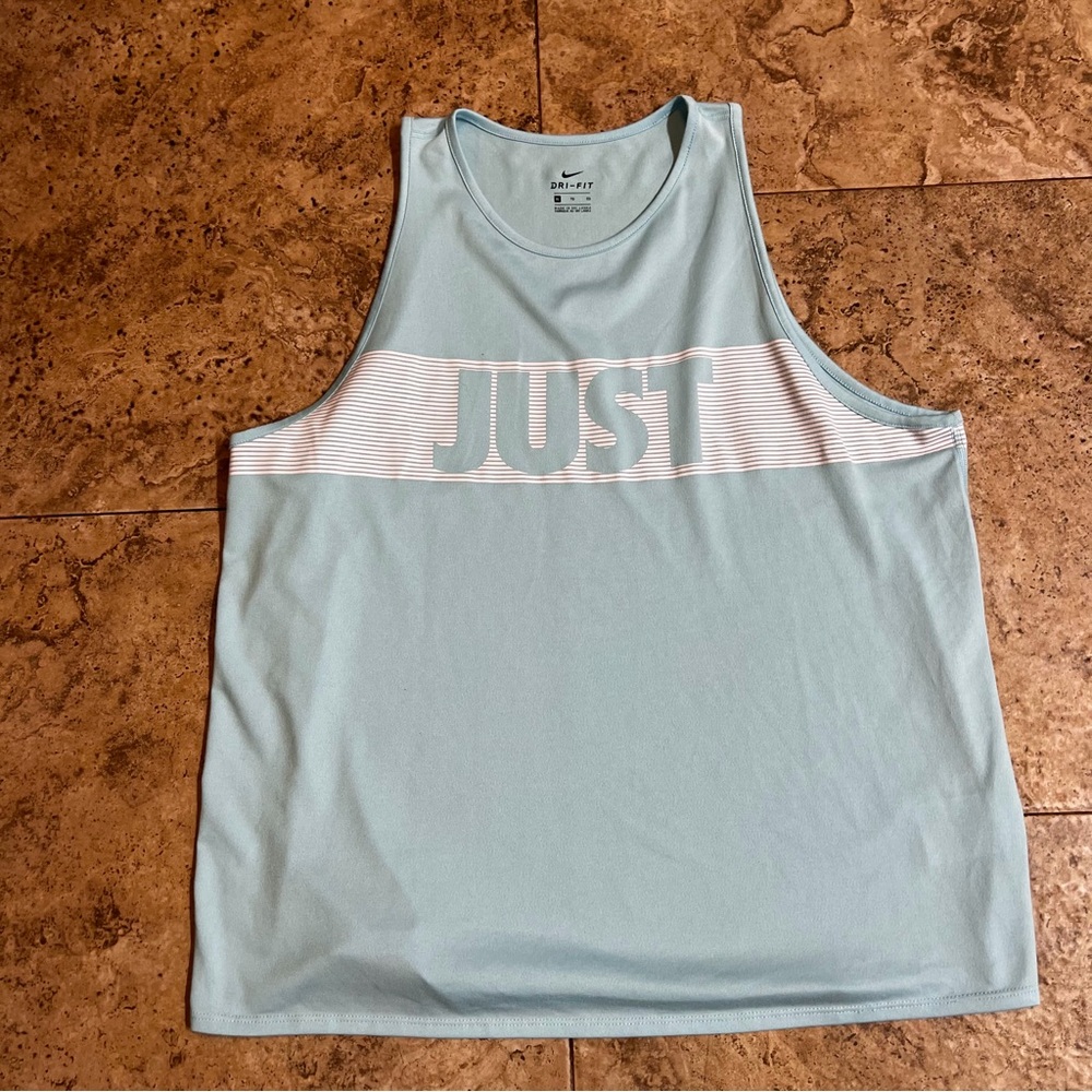 Nike Shirt Womens Extra Large Teal Dri-FIT Running Tank Top Sleeveless